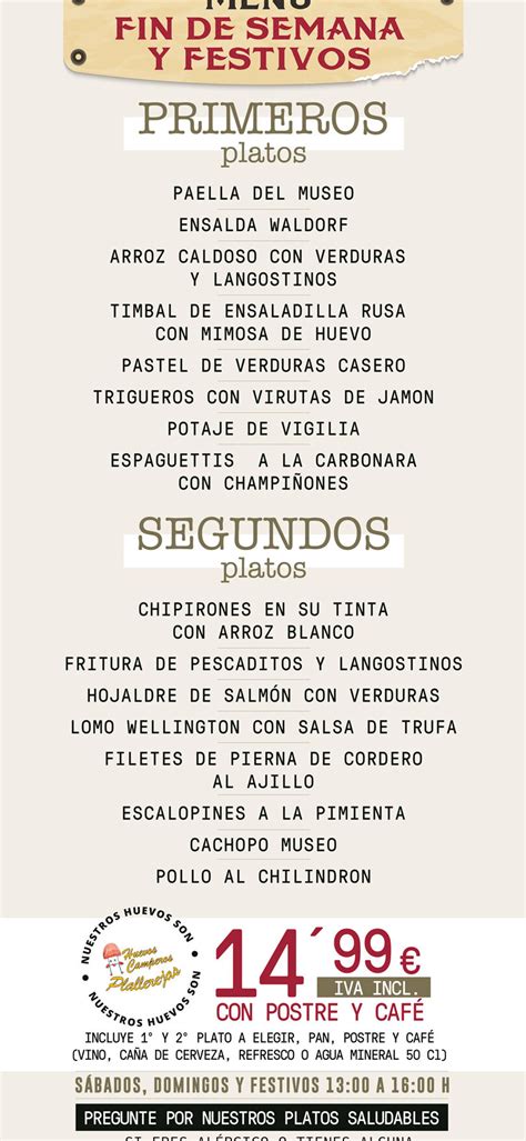 *Menú Fin de Semana y Festivos de La Taberna de Los ...